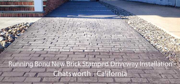 Running Bond New Brick Stamped Driveway Installation Chatsworth - California