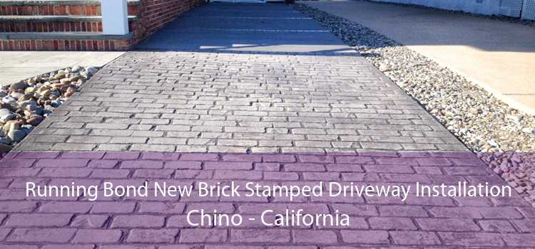 Running Bond New Brick Stamped Driveway Installation Chino - California