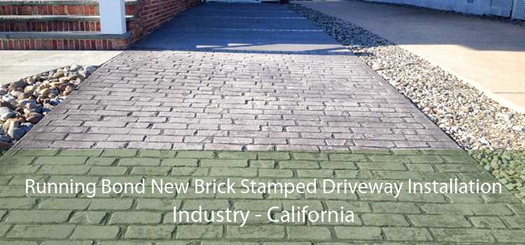 Running Bond New Brick Stamped Driveway Installation Industry - California