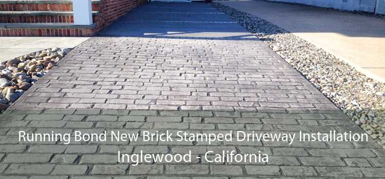 Running Bond New Brick Stamped Driveway Installation Inglewood - California