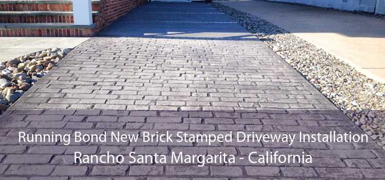 Running Bond New Brick Stamped Driveway Installation Rancho Santa Margarita - California