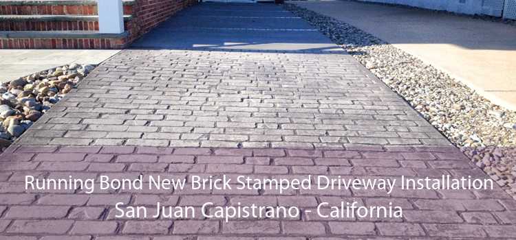 Running Bond New Brick Stamped Driveway Installation San Juan Capistrano - California