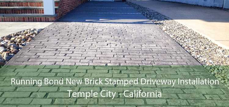 Running Bond New Brick Stamped Driveway Installation Temple City - California