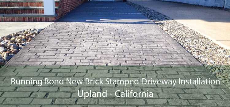 Running Bond New Brick Stamped Driveway Installation Upland - California