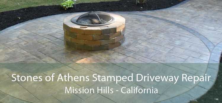 Stones of Athens Stamped Driveway Repair Mission Hills - California
