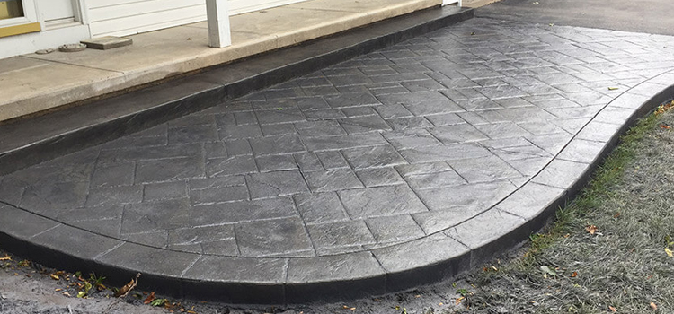 Fractured Cyprus Slate Stamped Residential Driveway Installation Hawthorne