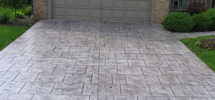 Grand Ashlar Slate Stamped Driveway Installation Norco